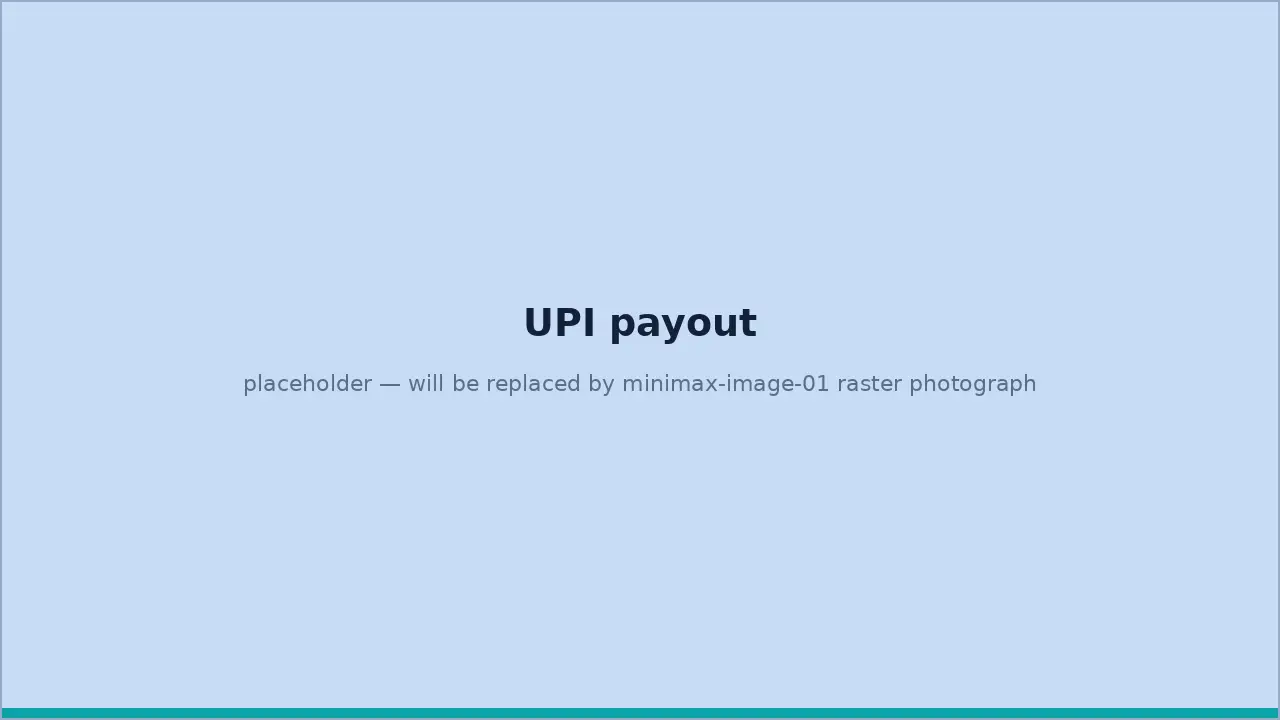 A phone screen showing a UPI payment confirmation and payout status
